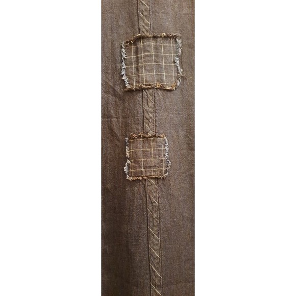 Vintage River Chase Women's L Linen Dress Blue Sleeveless Cottage Core Patchwork - Picture 6 of 10